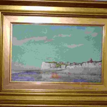 Painting titled "FALAISE DE LA MANCHE" by Bernard Halm, Original Artwork