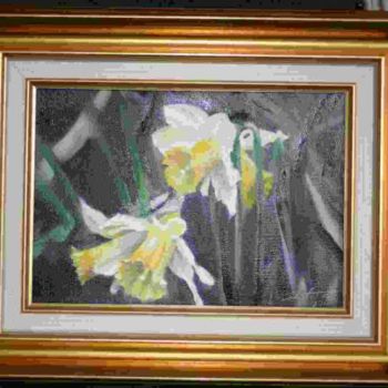 Painting titled "JONQUILLES" by Bernard Halm, Original Artwork