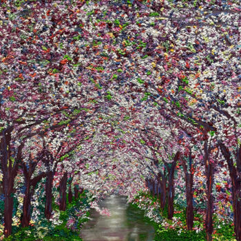 Pittura intitolato "Spring Serenity" da Kenneth Halvorsen, Opera d'arte originale, Olio Montato su Telaio per barella in leg…