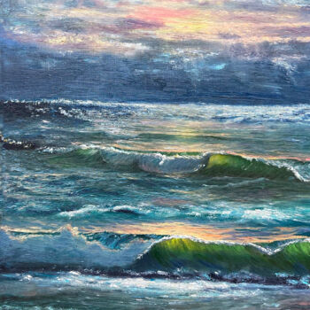 Peinture intitulée "The Evocative Sea" par Kenneth Halvorsen, Œuvre d'art originale, Huile Monté sur Châssis en bois