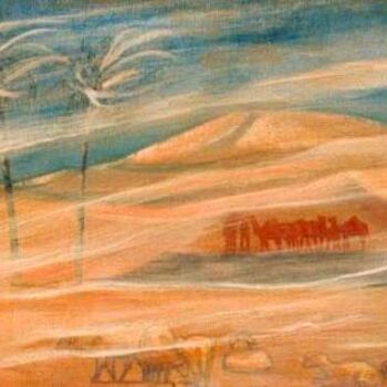 Peinture intitulée "Tempete de sable" par Sid-Ahmed Hamdad, Œuvre d'art originale, Autre
