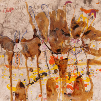 Malarstwo zatytułowany „Spiritualité” autorstwa Hamed Ouattara, Oryginalna praca, Akryl