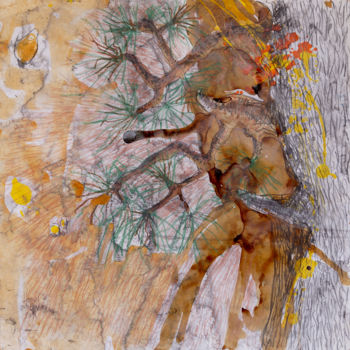 Pintura intitulada "Le baobab" por Hamed Ouattara, Obras de arte originais, Acrílico