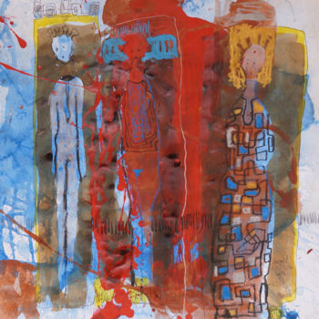Peinture intitulée "Le télépathe" par Hamed Ouattara, Œuvre d'art originale, Acrylique