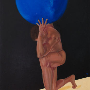 Картина под названием "Atlas" - Danielle Hameleers, Подлинное произведение искусства, Масло Установлен на Деревянная рама дл…