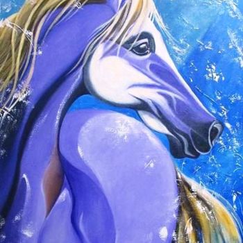 Painting titled "Dream horse 梦幻马 (1)" by Hamid Bouteldja, Original Artwork
