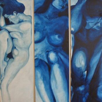 Schilderij getiteld "Triptychon: The BEL…" door Hamid Valentin Esmann, Origineel Kunstwerk, Olie