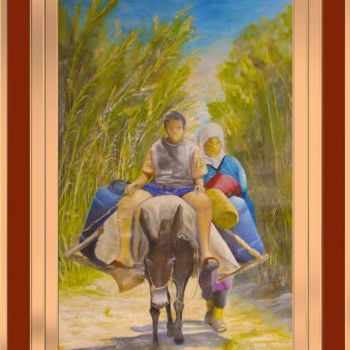 Painting titled "vers la riviere" by Hamid Kadri, Original Artwork, Oil