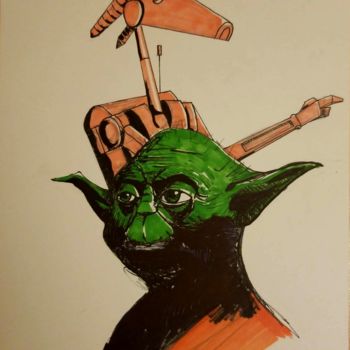 Pintura titulada "Star Wars Master Yo…" por Hami Onur Semiz, Obra de arte original