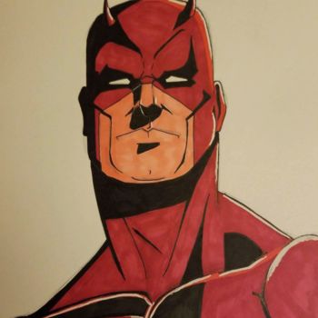 Pintura intitulada "Marvel Daredevil 1" por Hami Onur Semiz, Obras de arte originais