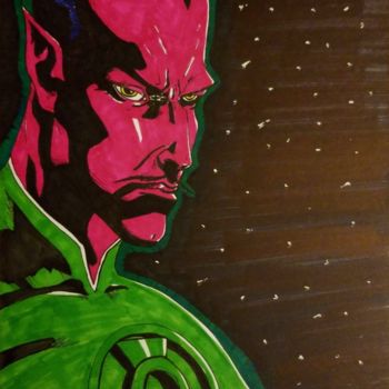 Painting titled "DC Sinestro" by Hami Onur Semiz, Original Artwork