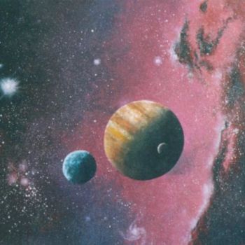 Pintura titulada "planète" por André Hamelin, Obra de arte original
