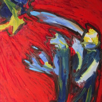 Malerei mit dem Titel "Applaus für Baselitz" von Dieter Hamm, Original-Kunstwerk
