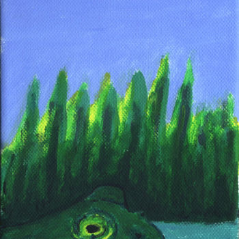 Painting titled "Frosch" by Dieter Hamm, Original Artwork