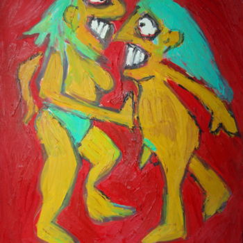 Painting titled "Du Nicht!" by Dieter Hamm, Original Artwork