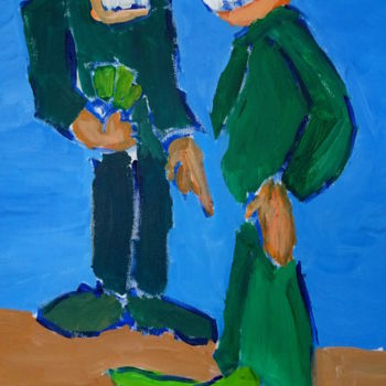 Painting titled "Les chaussures vert…" by Dieter Hamm, Original Artwork