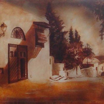 Pittura intitolato "sidi bou said" da Narjess B Hamouda, Opera d'arte originale, Olio