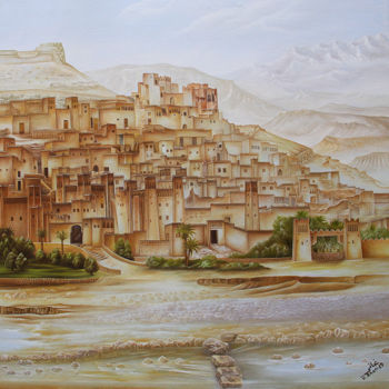 Peinture intitulée "Kasbah ait ben hadd…" par Hamza Rhani, Œuvre d'art originale, Huile