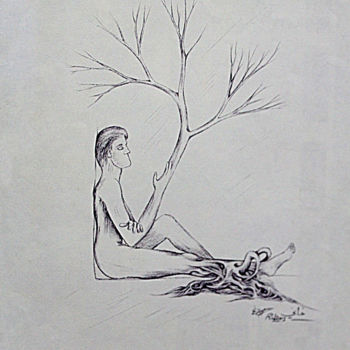 图画 标题为“branches de l'été” 由Hamza Rhani, 原创艺术品, 圆珠笔