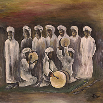 Painting titled "Ahwach" by Hamza Rhani, Original Artwork, Acrylic