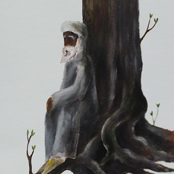 Painting titled "continuité de la vie" by Hamza Rhani, Original Artwork, Acrylic