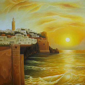 Schilderij getiteld "Oudaya Rabat" door Hamza Rhani, Origineel Kunstwerk, Olie