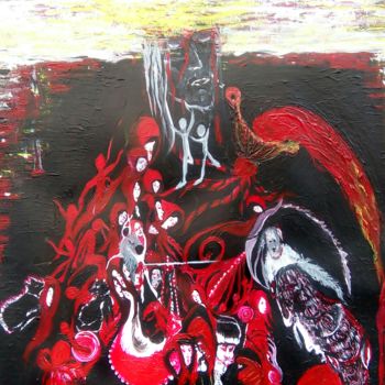 Painting titled "Inferno" by Hanaà Sfeir, Original Artwork