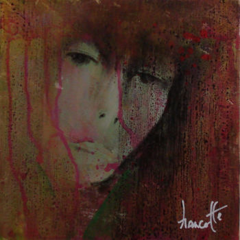Painting titled "mademoiselle-rose-2…" by Gilles Hancotte, Original Artwork, Acrylic