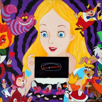 Schilderij getiteld "Alice " Alice in Tr…" door Handfabdream, Origineel Kunstwerk, Acryl Gemonteerd op Houten paneel