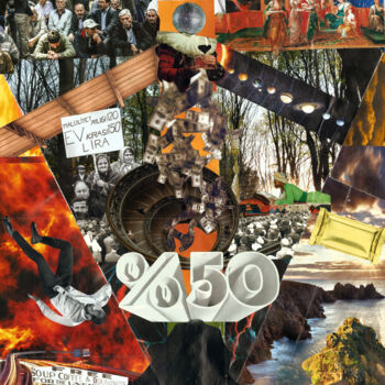Collages titled "%50 - 011010" by Handmad Collectıbles, Original Artwork, Collages