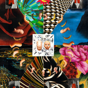 Collages intitulée "BANANLA - 011011" par Handmad Collectıbles, Œuvre d'art originale, Collages