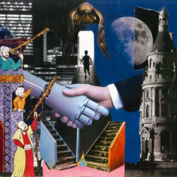 Collages intitolato "DEALGORITHM - 011013" da Handmad Collectıbles, Opera d'arte originale, Collages