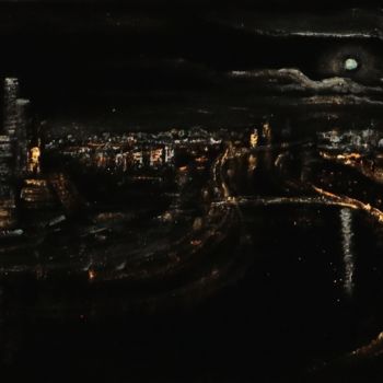 Картина под названием "Вечерняя Москва" - Аида Ханемайер, Подлинное произведение искусства, Акрил