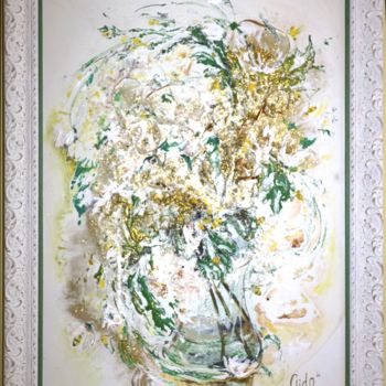 Painting titled "Нападение пчел на б…" by Aida Khanemaier, Original Artwork, Oil