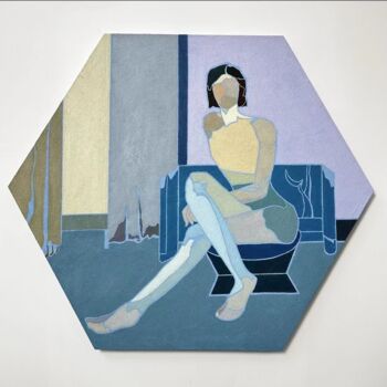 Картина под названием "The girl in front o…" - Hang, Подлинное произведение искусства, Акрил