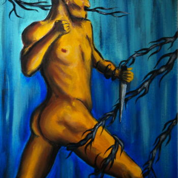 Painting titled "Mutilation" by Hang Ribeir, Original Artwork, Acrylic