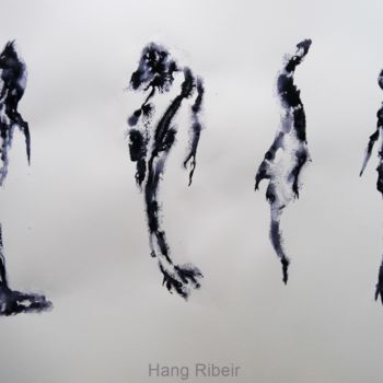 Σχέδιο με τίτλο "Spectres" από Hang Ribeir, Αυθεντικά έργα τέχνης, Μελάνι