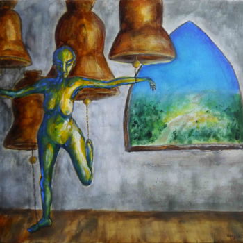 Peinture intitulée "Pour qui sonne le g…" par Hang Ribeir, Œuvre d'art originale, Autre