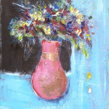 Картина под названием "Flowers" - Hani Akhmatova, Подлинное произведение искусства, Масло