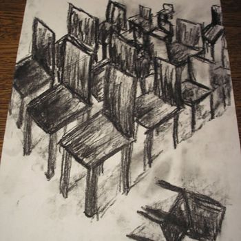 Dibujo titulada "Chairs" por Grzywacz, Obra de arte original