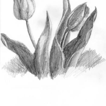Drawing titled "flowers" by Grzywacz, Original Artwork