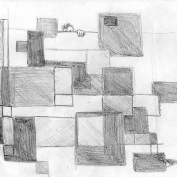 Drawing titled "Puzzels live" by Grzywacz, Original Artwork