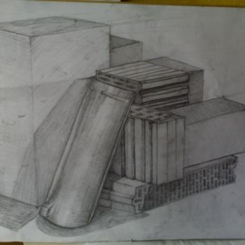 Drawing titled "study brick and car…" by Grzywacz, Original Artwork