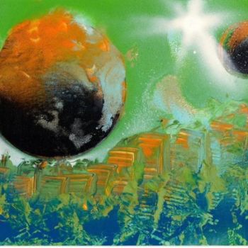 Peinture intitulée "Two worlds on the t…" par Grzywacz, Œuvre d'art originale
