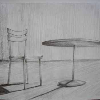 Desenho intitulada "table and chair" por Grzywacz, Obras de arte originais
