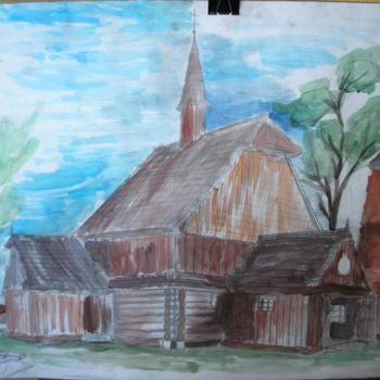 Painting titled "Chirch in Katowice" by Grzywacz, Original Artwork