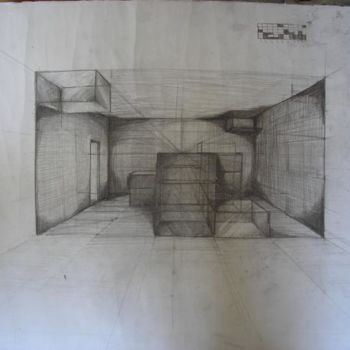 Drawing titled "Cross perspective" by Grzywacz, Original Artwork
