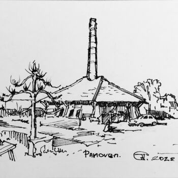 Tekening getiteld "Panoven" door Hanna Chervonna, Origineel Kunstwerk, Marker