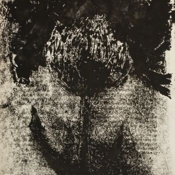 Prenten & gravures getiteld "Tulip of twiligt" door Hanna Chervonna, Origineel Kunstwerk, Monotype