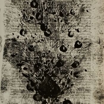 Estampas & grabados titulada "Peacock constellati…" por Hanna Chervonna, Obra de arte original, Monotipia